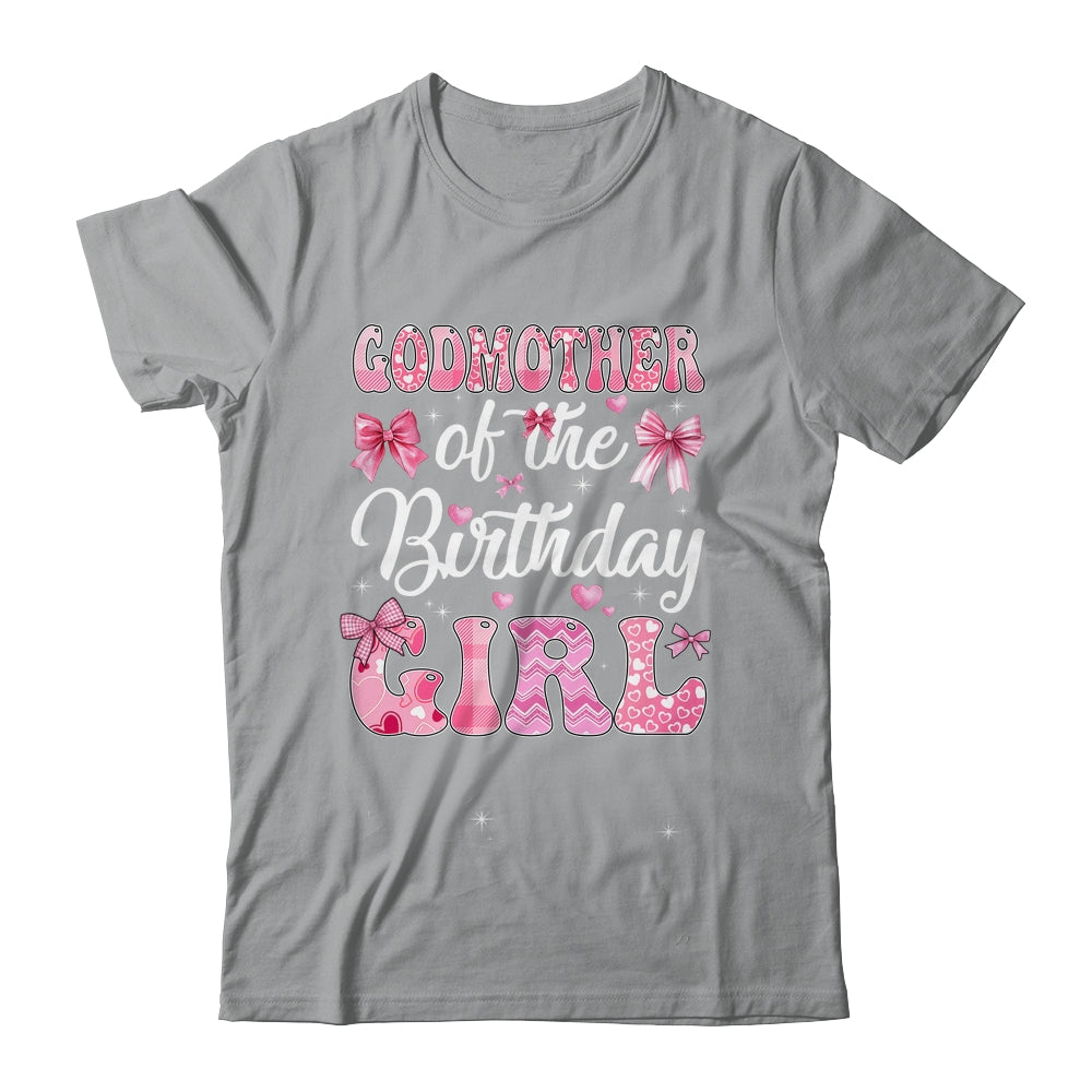 Godmother Of The Birthday Girl Family Pink Coquette Bow Shirt & Hoodie | teecentury