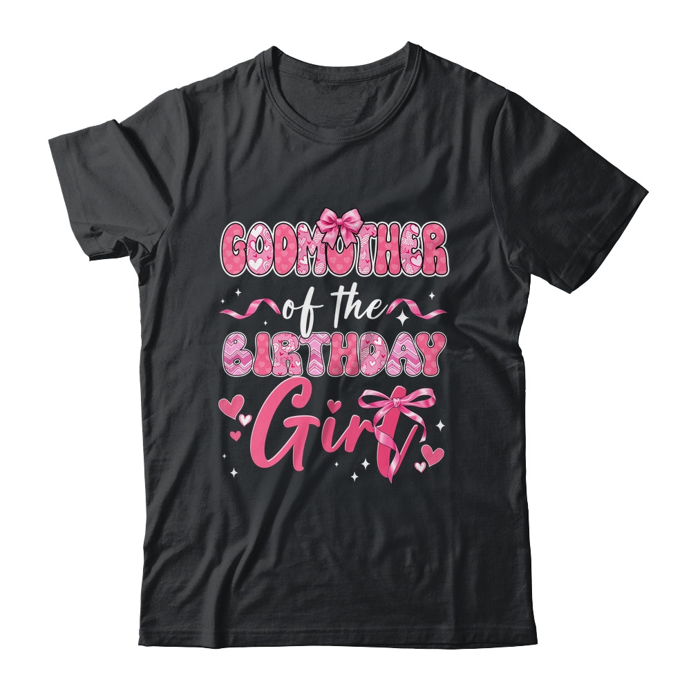 Godmother Of The Birthday Girl Pink Coquette Bow Family Shirt & Hoodie | teecentury
