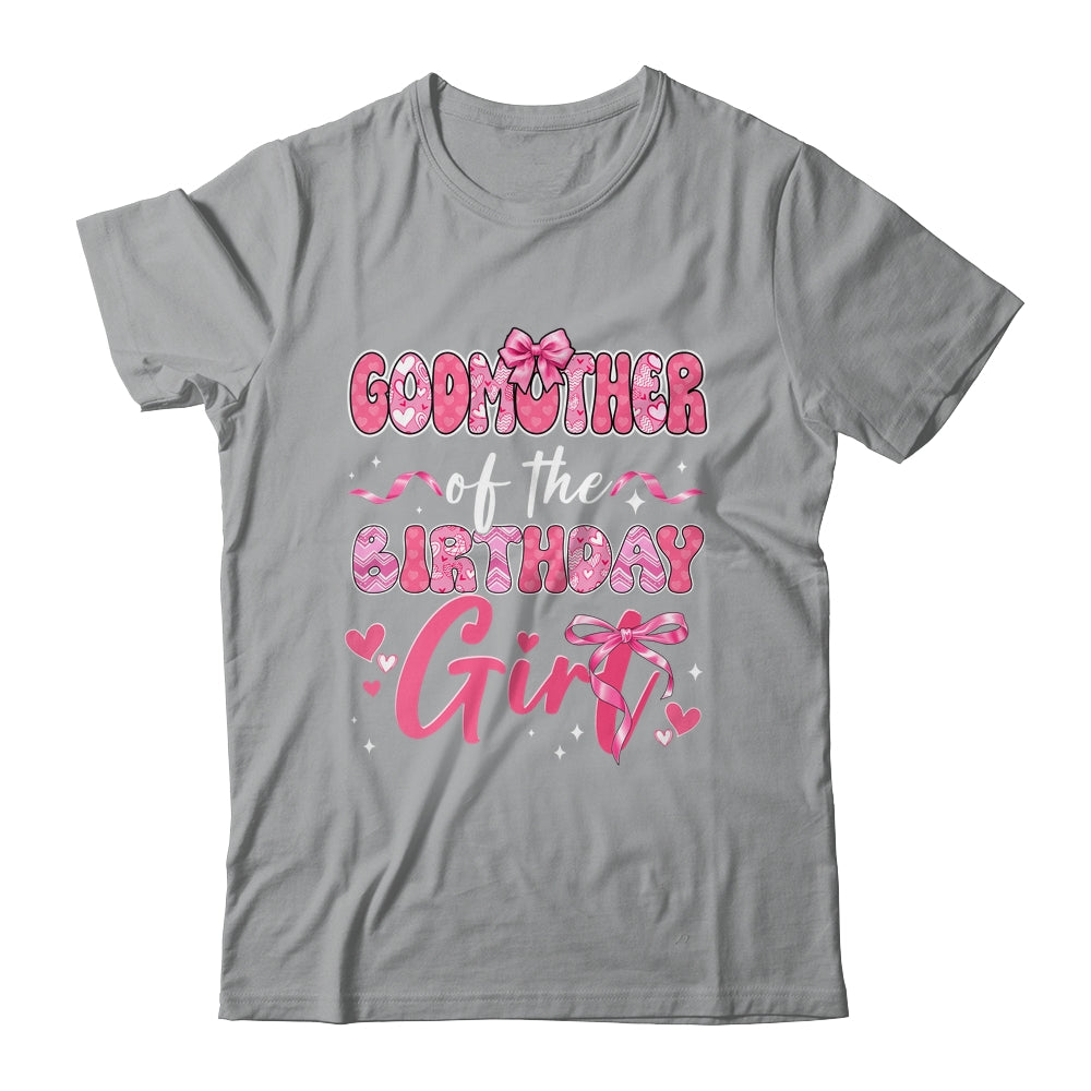 Godmother Of The Birthday Girl Pink Coquette Bow Family Shirt & Hoodie | teecentury
