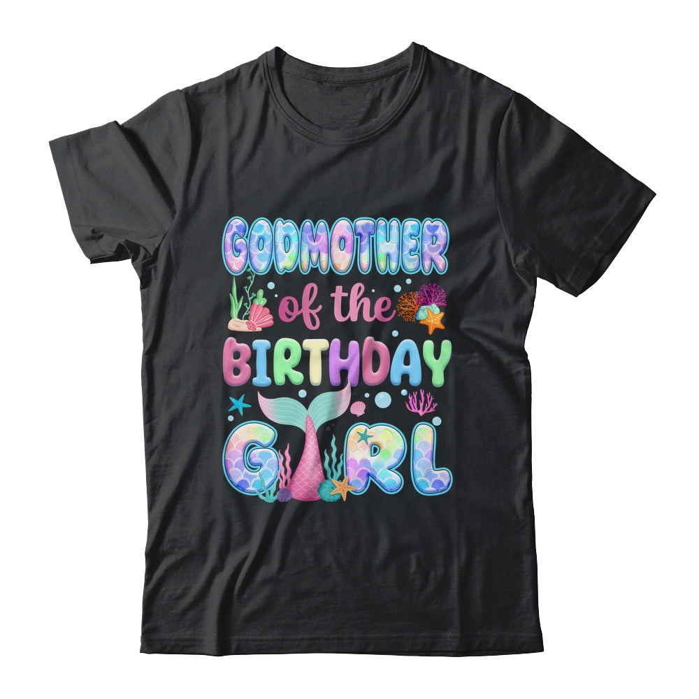 Godmother Of The Birthday Mermaid Girl Family Matching Party Shirt & Hoodie | teecentury