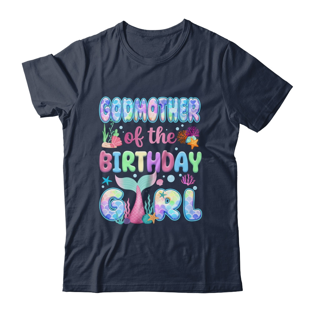 Godmother Of The Birthday Mermaid Girl Family Matching Party Shirt & Hoodie | teecentury
