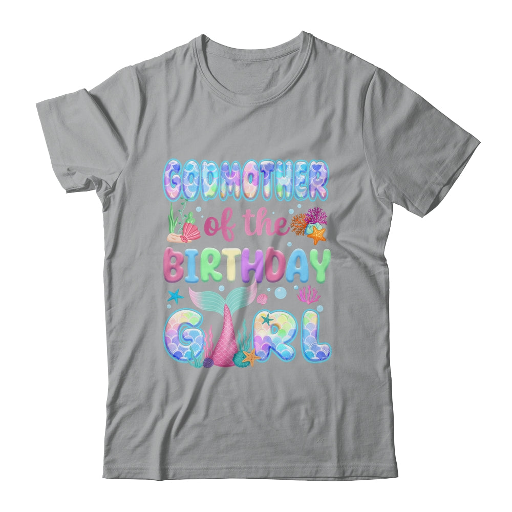 Godmother Of The Birthday Mermaid Girl Family Matching Party Shirt & Hoodie | teecentury