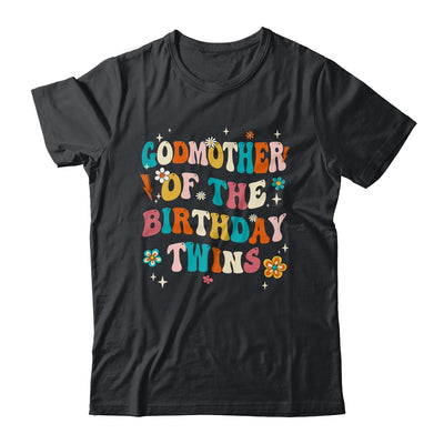Godmother Of The Birthday Twins Boys Girls Party Retro Bday Shirt & Hoodie | teecentury