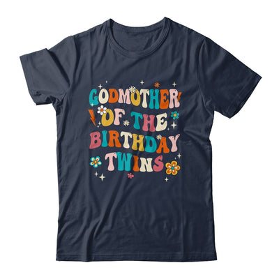 Godmother Of The Birthday Twins Boys Girls Party Retro Bday Shirt & Hoodie | teecentury