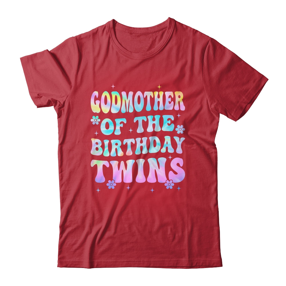 Godmother Of The Birthday Twins Girls Kids Party Retro Bday Shirt & Hoodie | teecentury