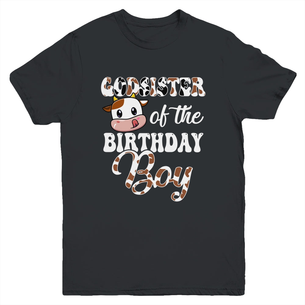 Godsister Of The Birthday Boy Cow Farm 1st Birthday Boy Youth Shirt | teecentury