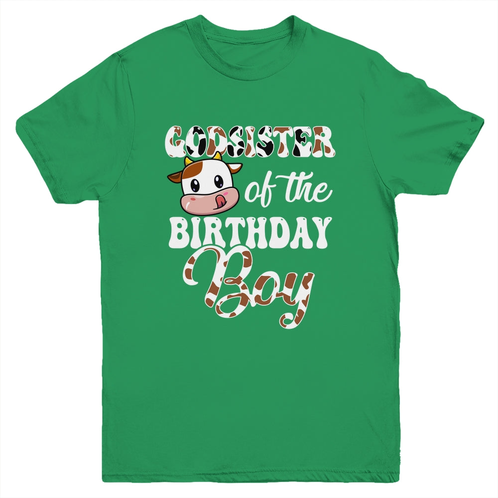 Godsister Of The Birthday Boy Cow Farm 1st Birthday Boy Youth Shirt | teecentury