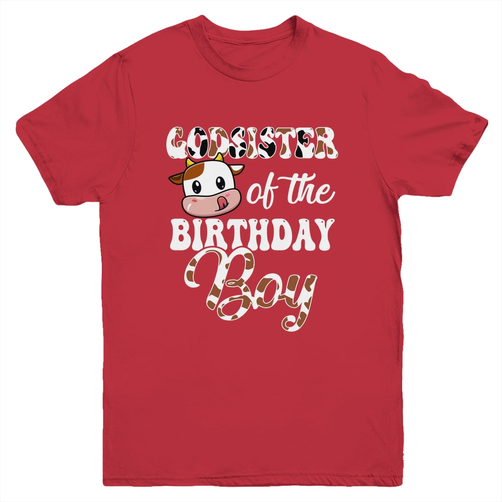 Godsister Of The Birthday Boy Cow Farm 1st Birthday Boy Youth Shirt | teecentury