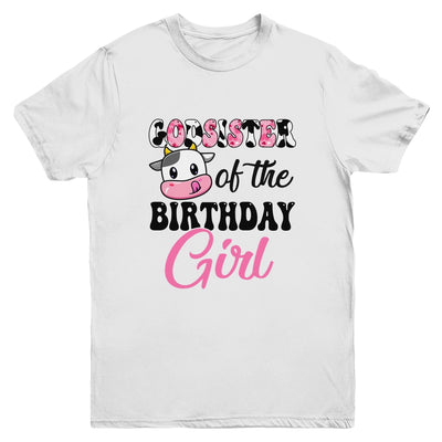 Godsister Of The Birthday Girl Cow Farm 1st Birthday Girl Youth Shirt | teecentury