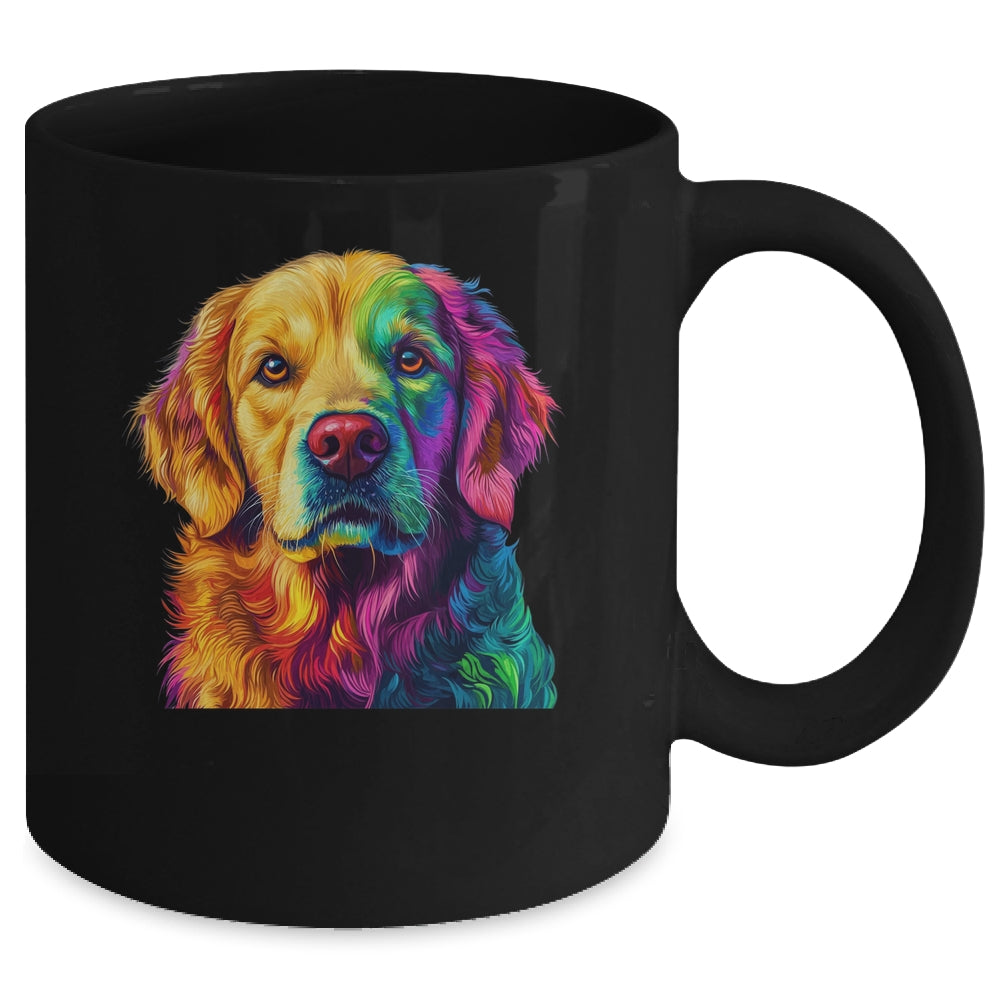 Golden Retriever Dog Colorful Face Dog Lover Men Women Mug | teecentury