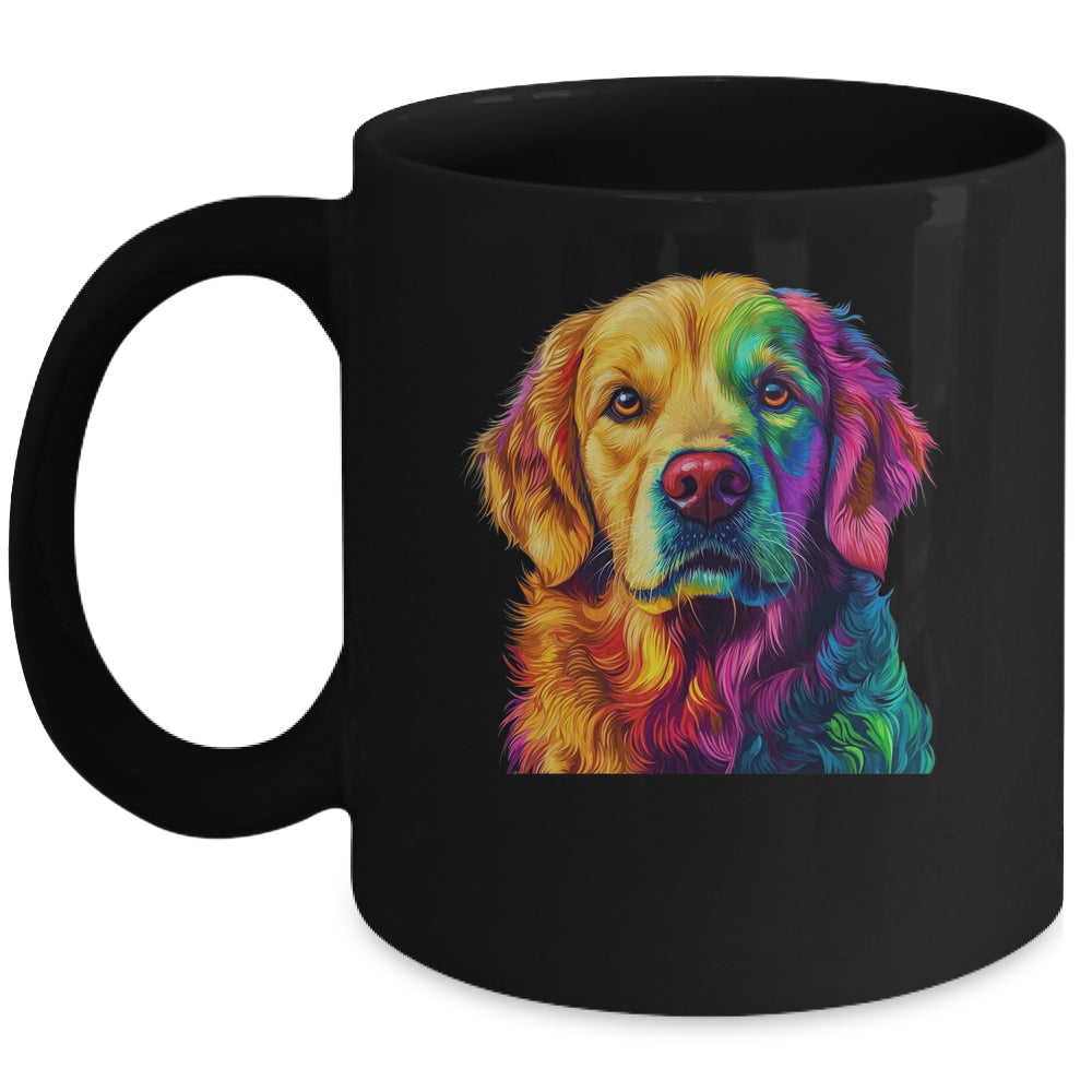 Golden Retriever Dog Colorful Face Dog Lover Men Women Mug | teecentury