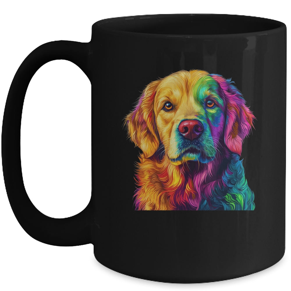 Golden Retriever Dog Colorful Face Dog Lover Men Women Mug | teecentury