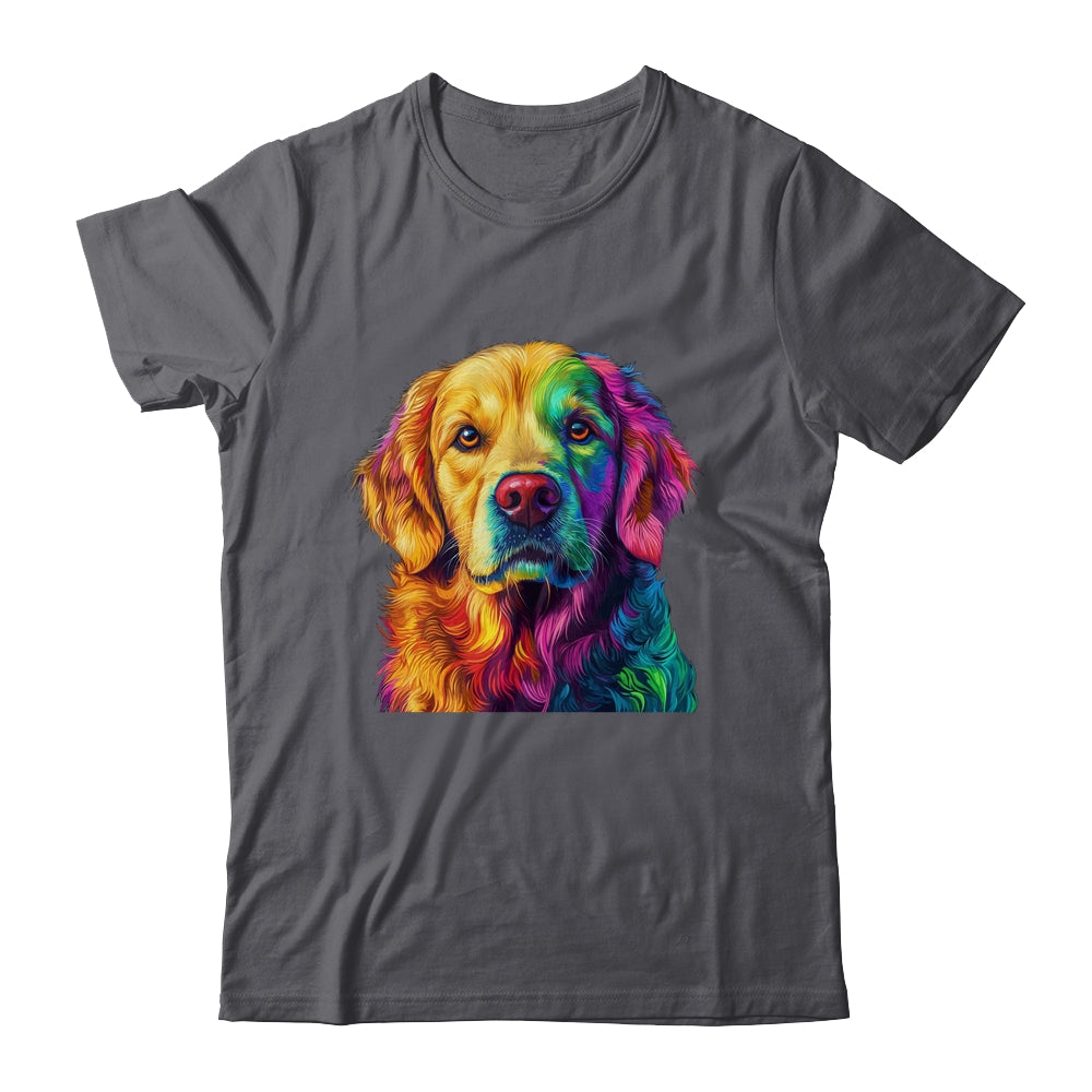 Golden Retriever Dog Colorful Face Dog Lover Men Women Shirt & Tank Top | teecentury