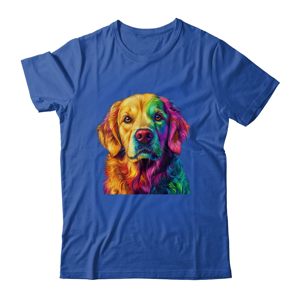 Golden Retriever Dog Colorful Face Dog Lover Men Women Shirt & Tank Top | teecentury