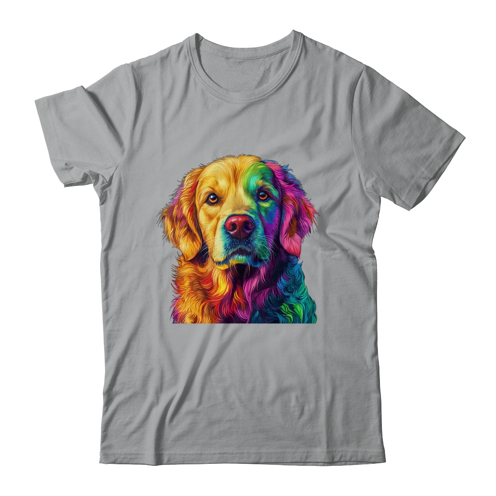Golden Retriever Dog Colorful Face Dog Lover Men Women Shirt & Tank Top | teecentury