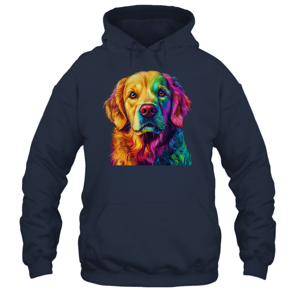 Golden Retriever Dog Colorful Face Dog Lover Men Women Shirt & Tank Top | teecentury