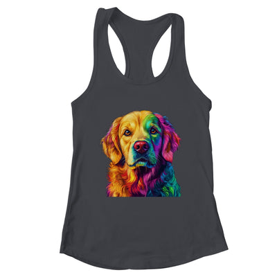 Golden Retriever Dog Colorful Face Dog Lover Men Women Shirt & Tank Top | teecentury