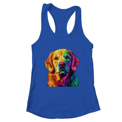 Golden Retriever Dog Colorful Face Dog Lover Men Women Shirt & Tank Top | teecentury