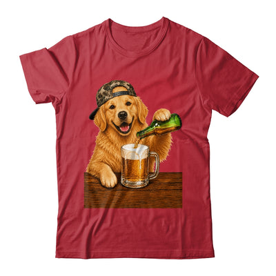 Golden Retriever Drinking Beer Funny Dog Meme Fathers Day Shirt & Hoodie | teecentury