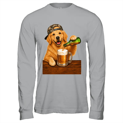 Golden Retriever Drinking Beer Funny Dog Meme Fathers Day Shirt & Hoodie | teecentury