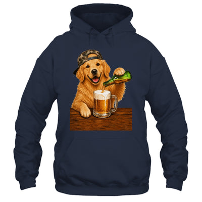 Golden Retriever Drinking Beer Funny Dog Meme Fathers Day Shirt & Hoodie | teecentury