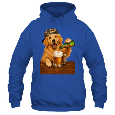 Golden Retriever Drinking Beer Funny Dog Meme Fathers Day Shirt & Hoodie | teecentury