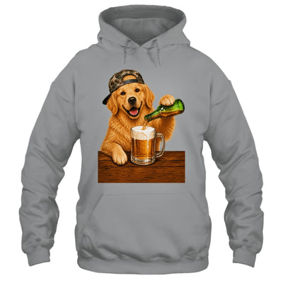 Golden Retriever Drinking Beer Funny Dog Meme Fathers Day Shirt & Hoodie | teecentury