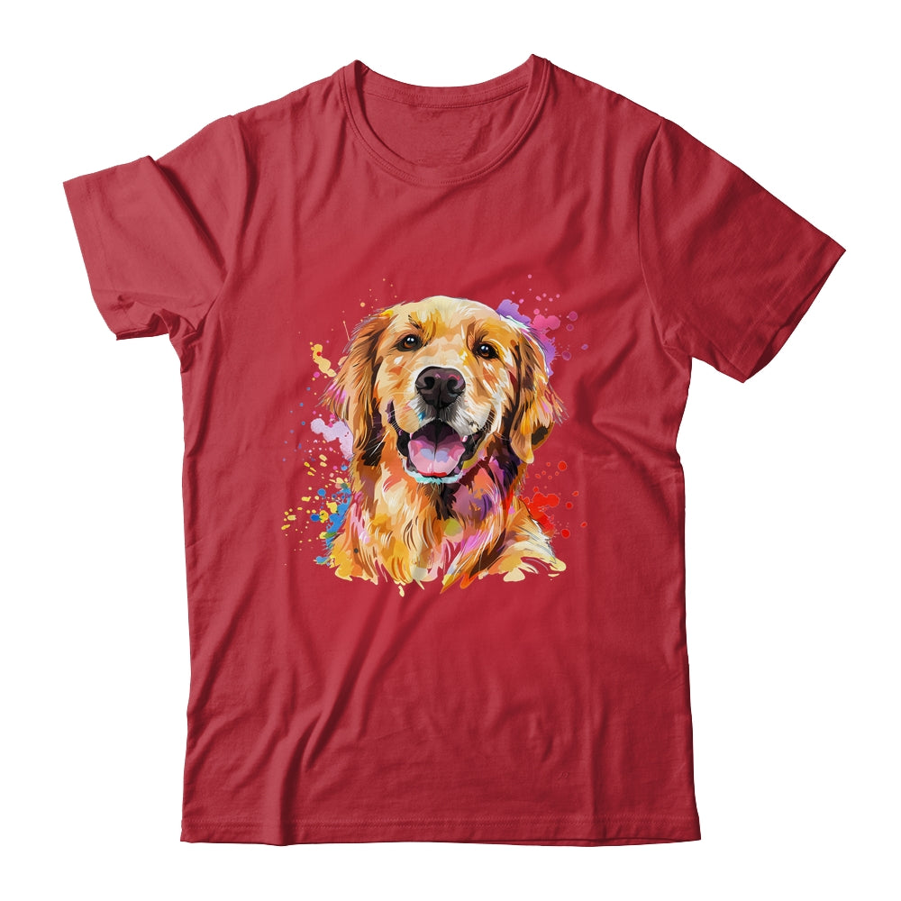 Golden Retriever Mom Lover Puppy Dog Watercolor Tie Dye Painting Shirt & Tank Top | teecentury