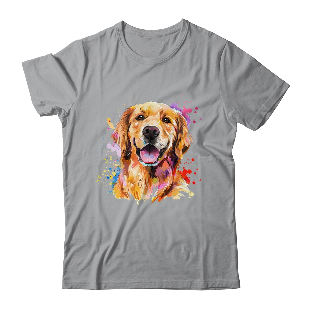 Golden Retriever Mom Lover Puppy Dog Watercolor Tie Dye Painting Shirt & Tank Top | teecentury