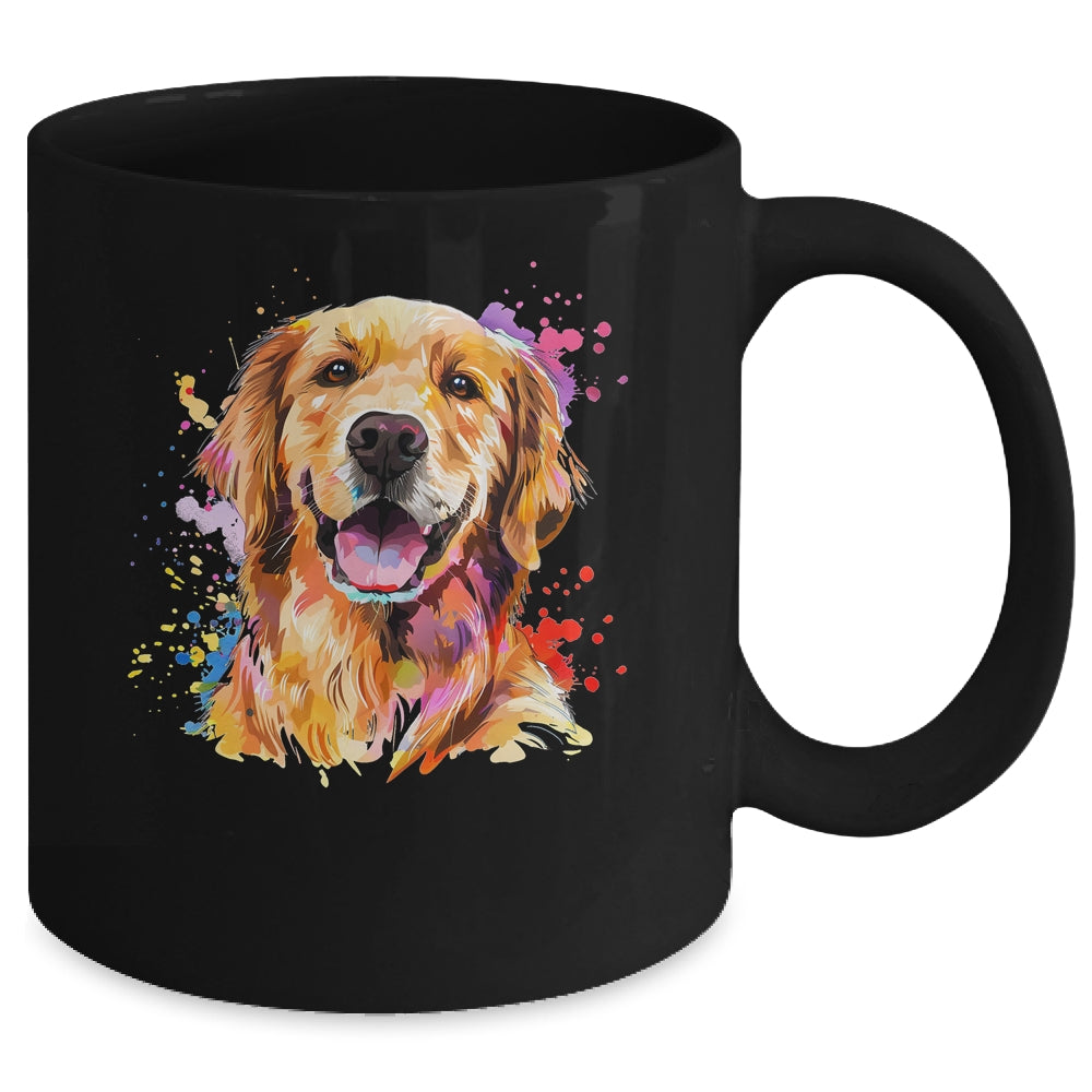Golden Retriever Mom Lover Puppy Dog Watercolor Tie Dye Painting Mug | teecentury