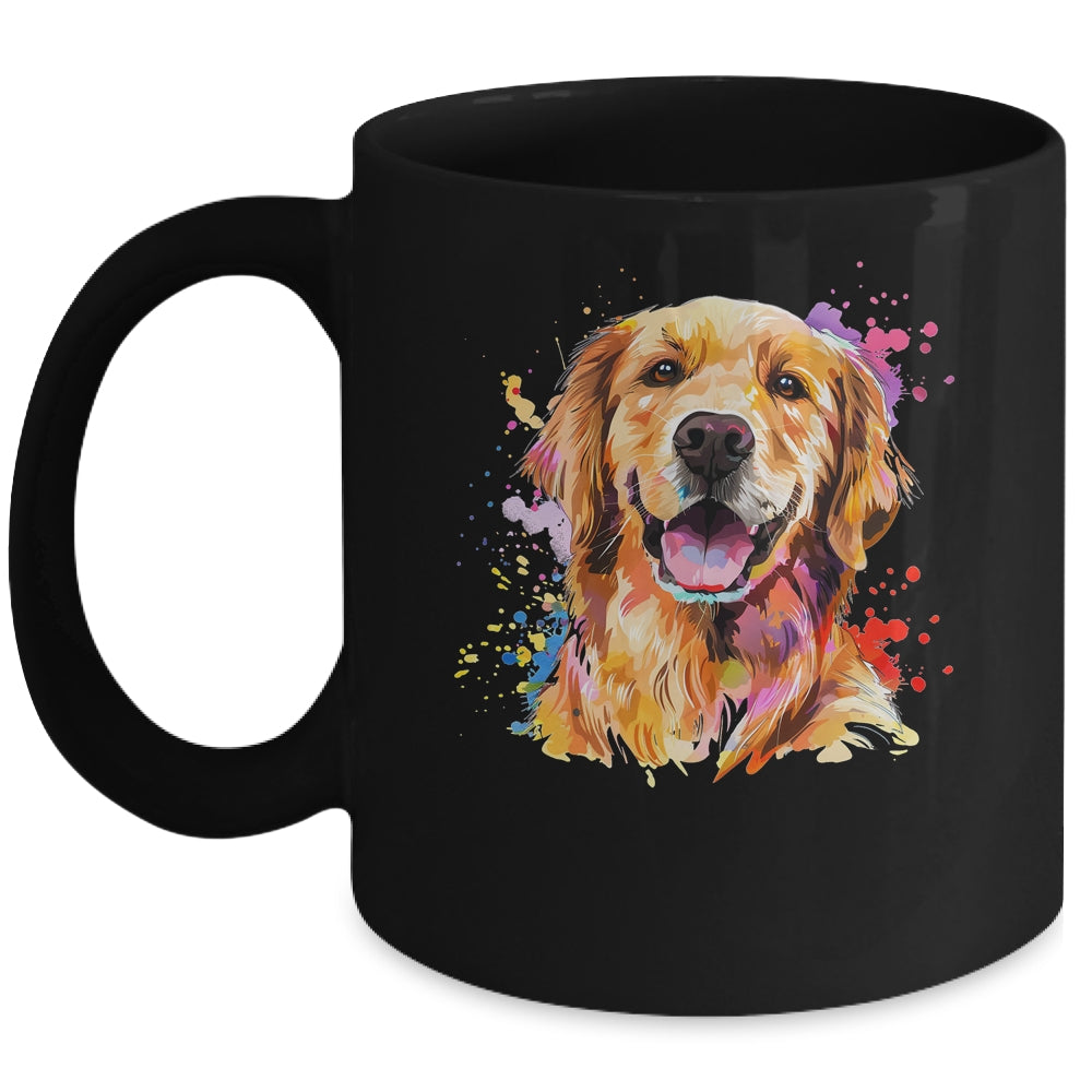 Golden Retriever Mom Lover Puppy Dog Watercolor Tie Dye Painting Mug | teecentury
