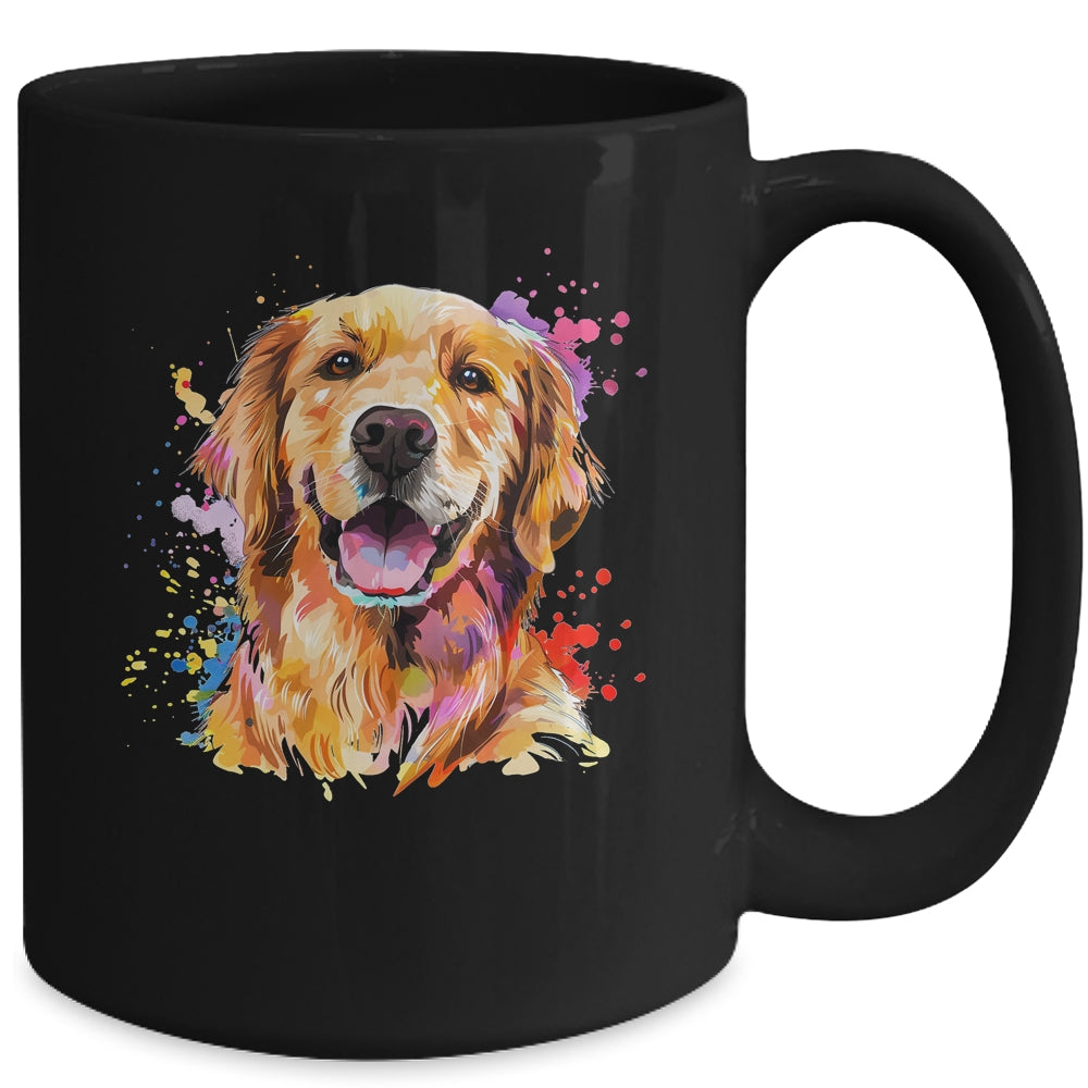 Golden Retriever Mom Lover Puppy Dog Watercolor Tie Dye Painting Mug | teecentury