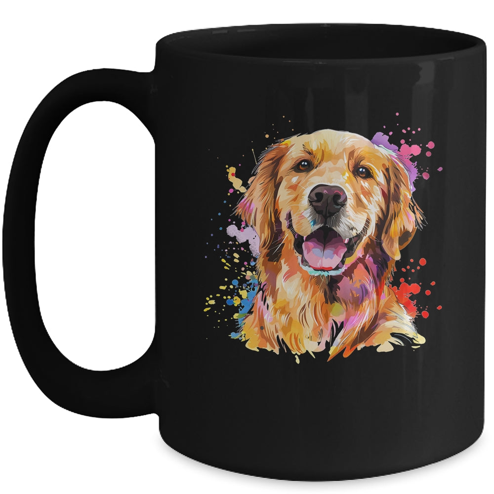 Golden Retriever Mom Lover Puppy Dog Watercolor Tie Dye Painting Mug | teecentury