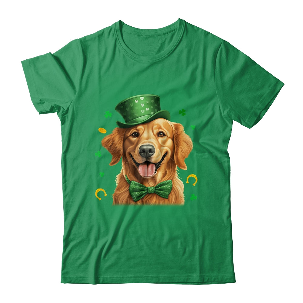 Golden Retriever St Patricks Day Leprechaun Shamrock Irish Shirt & Hoodie | teecentury