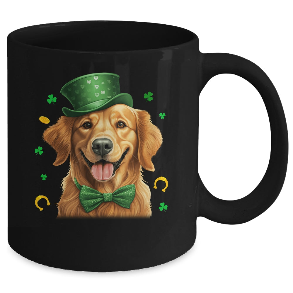 Golden Retriever St Patricks Day Leprechaun Shamrock Irish Mug | teecentury