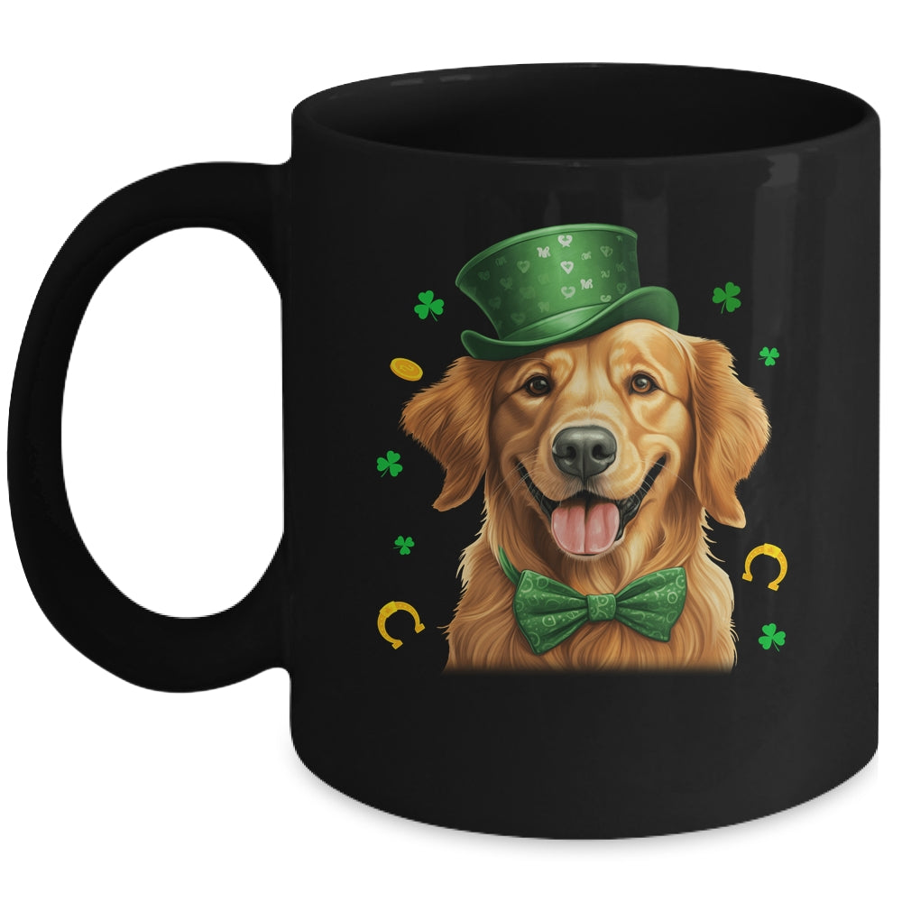 Golden Retriever St Patricks Day Leprechaun Shamrock Irish Mug | teecentury