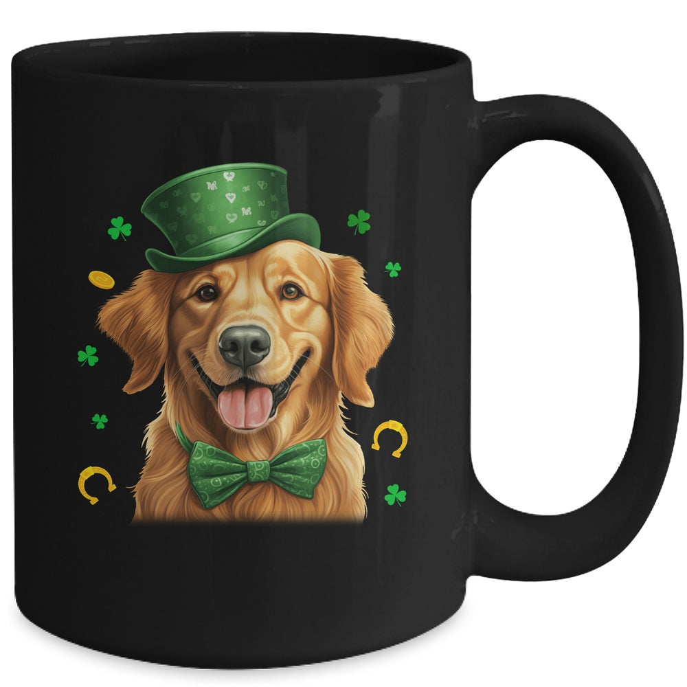 Golden Retriever St Patricks Day Leprechaun Shamrock Irish Mug | teecentury