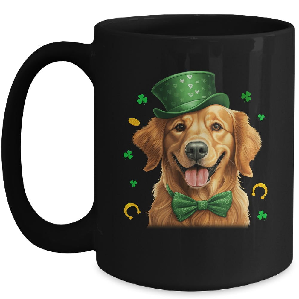 Golden Retriever St Patricks Day Leprechaun Shamrock Irish Mug | teecentury