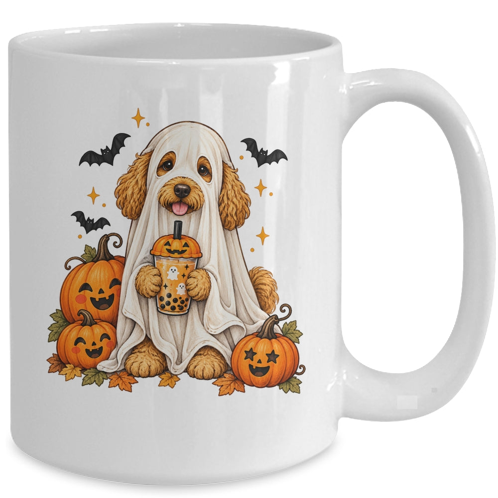 Goldendoodle Ghost and Cute Halloween Dog Humor Mug | teecentury