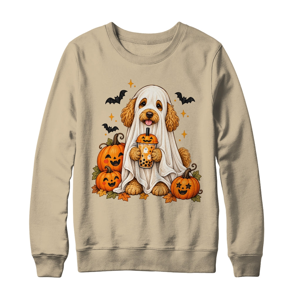 Goldendoodle Ghost and Cute Halloween Dog Humor Shirt & Sweatshirt | teecentury