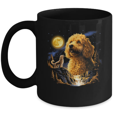 Goldendoodle Howling To The Moon Vintage Funny Dog Art Mug | teecentury