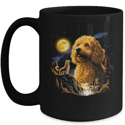 Goldendoodle Howling To The Moon Vintage Funny Dog Art Mug | teecentury