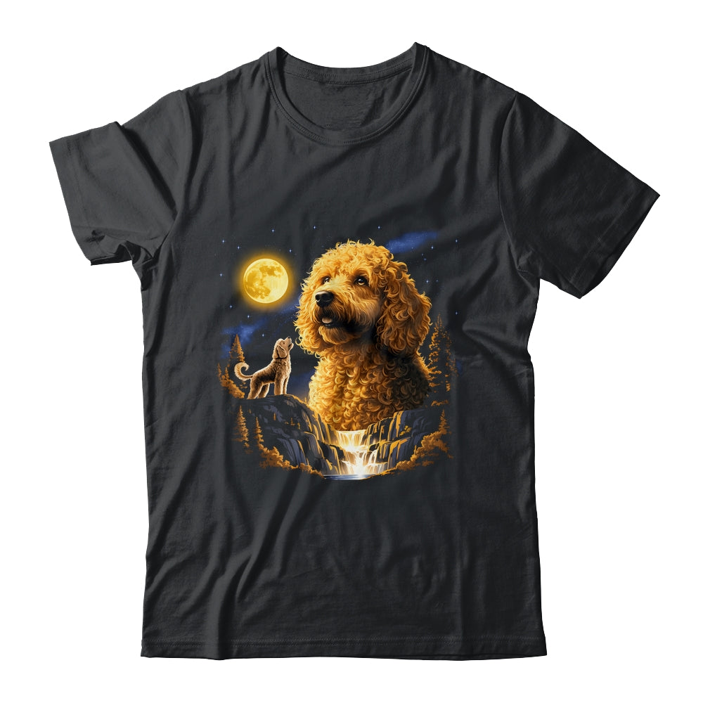 Goldendoodle Howling To The Moon Vintage Funny Dog Art Shirt & Hoodie | teecentury