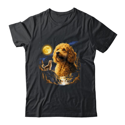 Goldendoodle Howling To The Moon Vintage Funny Dog Art Shirt & Hoodie | teecentury