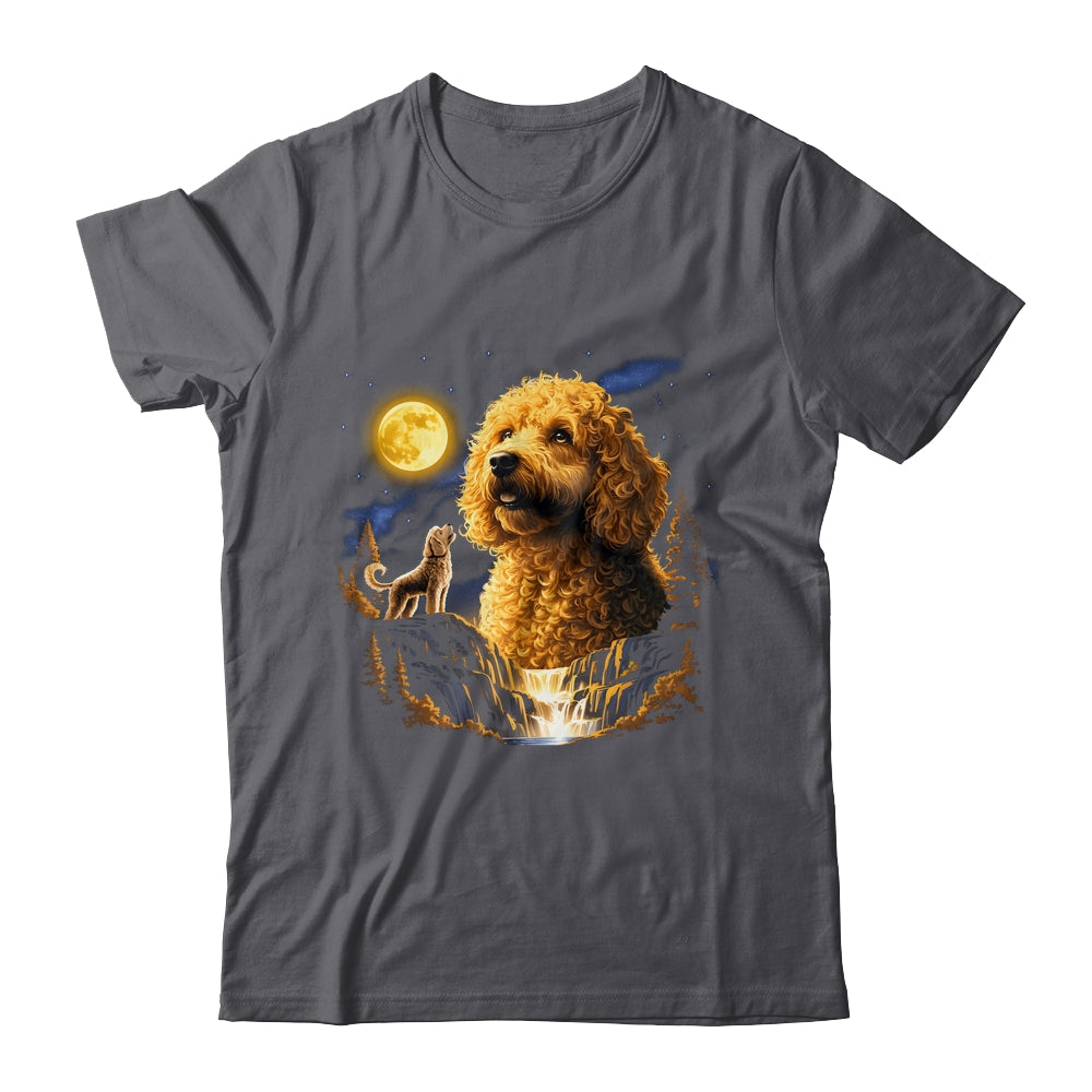 Goldendoodle Howling To The Moon Vintage Funny Dog Art Shirt & Hoodie | teecentury