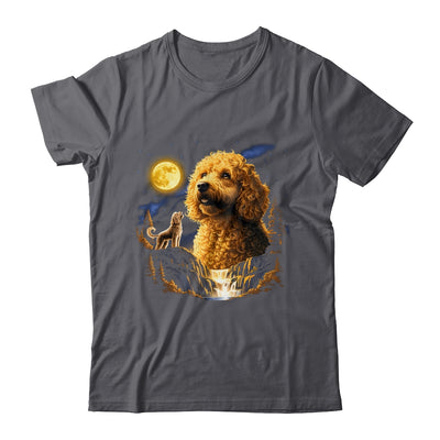 Goldendoodle Howling To The Moon Vintage Funny Dog Art Shirt & Hoodie | teecentury