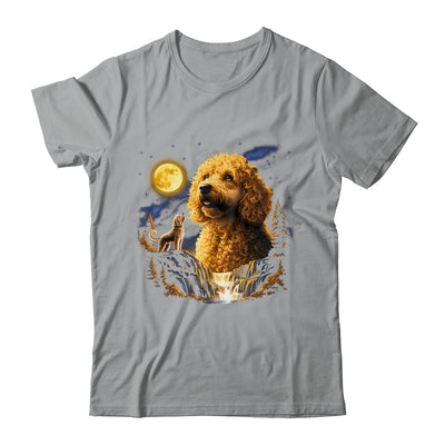 Goldendoodle Howling To The Moon Vintage Funny Dog Art Shirt & Hoodie | teecentury
