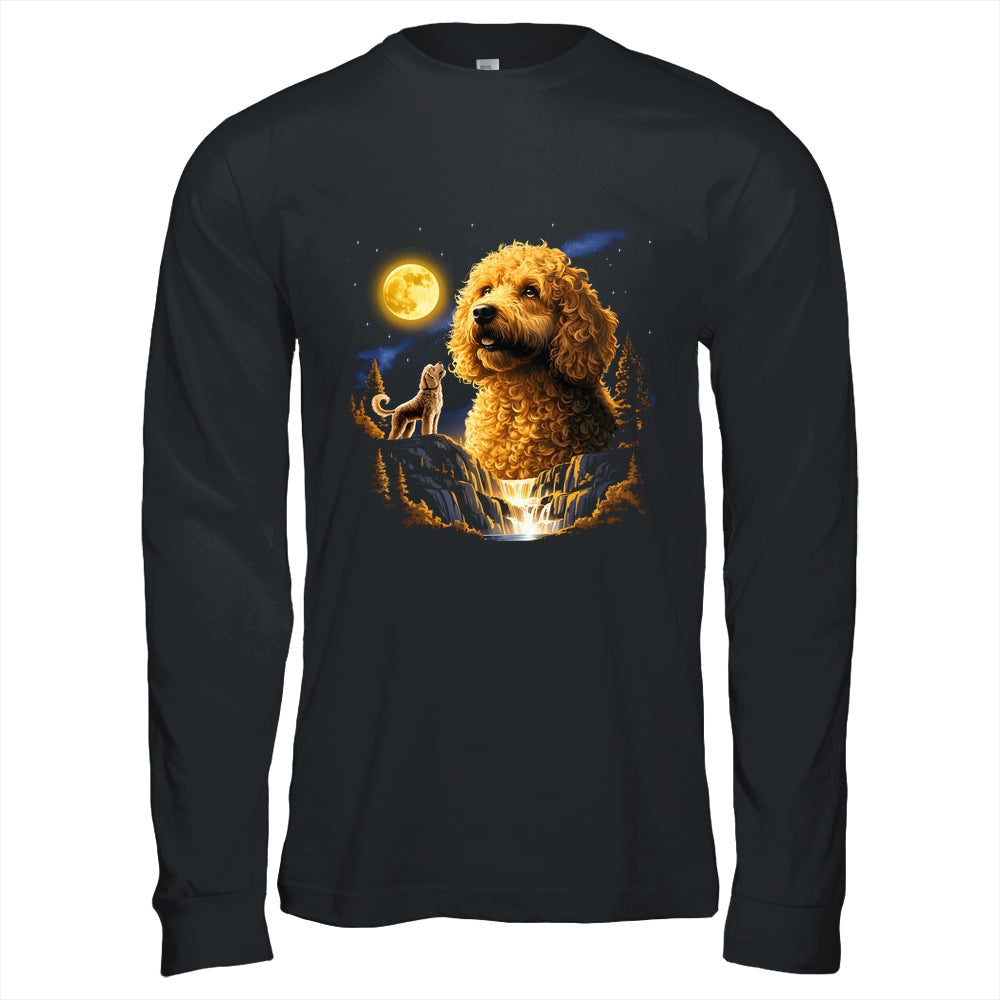 Goldendoodle Howling To The Moon Vintage Funny Dog Art Shirt & Hoodie | teecentury