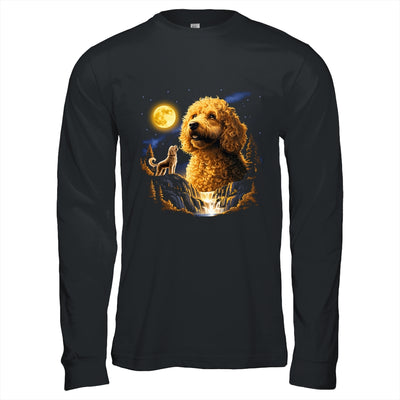 Goldendoodle Howling To The Moon Vintage Funny Dog Art Shirt & Hoodie | teecentury