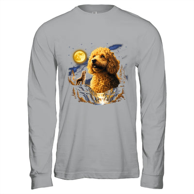 Goldendoodle Howling To The Moon Vintage Funny Dog Art Shirt & Hoodie | teecentury